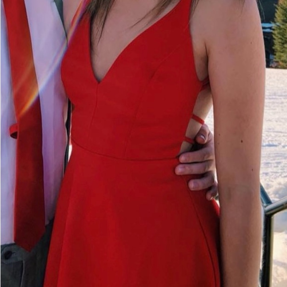 Lulu's Vibrant Red Backless Dress - Picture 2 of 6